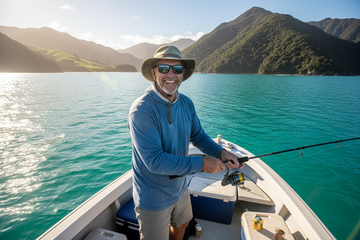 man wearing sunpro sunglasses fishing in nz